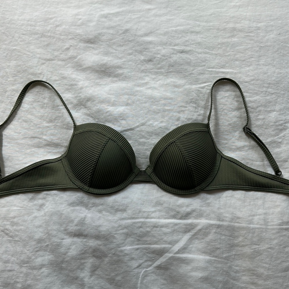 Abercrombie Dark Green Bikini Swim Top